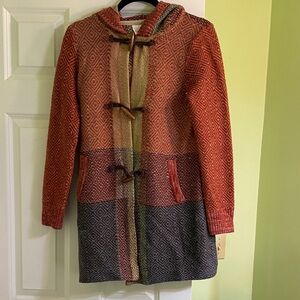 Anthropologie Sparrow brand wood toggle sweater sweater coat with hood